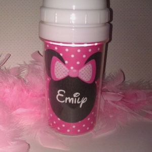 Personalized kids sippy cups Minnie Mouse sippy cup Minnie Mouse personalized cups Minnie Mouse kids cups image 2