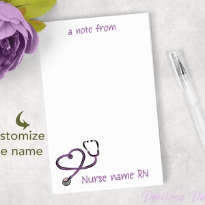 Personalized stethoscope notepad  nurses note pads nurse gifts nursing student note pad nursing student gifts