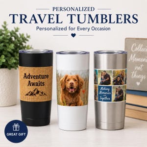 Personalized Travel Tumbler | Custom Photo Tumbler | Stainless Steel Insulated Mug | Gift | Coffee Cup