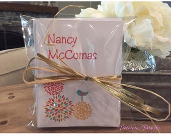 Personalized floral note cards floral thank you notes women's stationery gifts