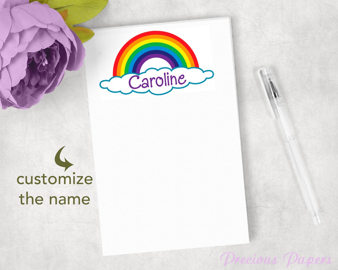 Personalized Rainbow Notepads Personalized Rainbow Note Pads Etsy