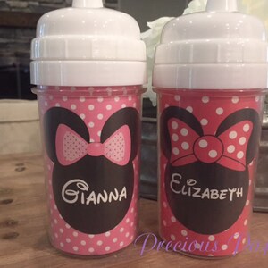 Personalized kids sippy cups Minnie Mouse sippy cup Minnie Mouse personalized cups Minnie Mouse kids cups image 6