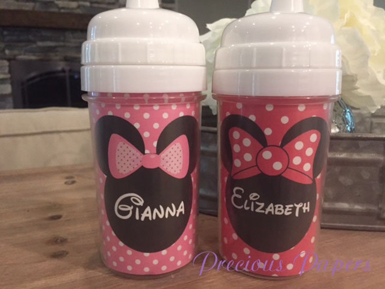 Personalized kids sippy cups Minnie Mouse sippy cup Minnie Mouse personalized cups Minnie Mouse kids cups image 6