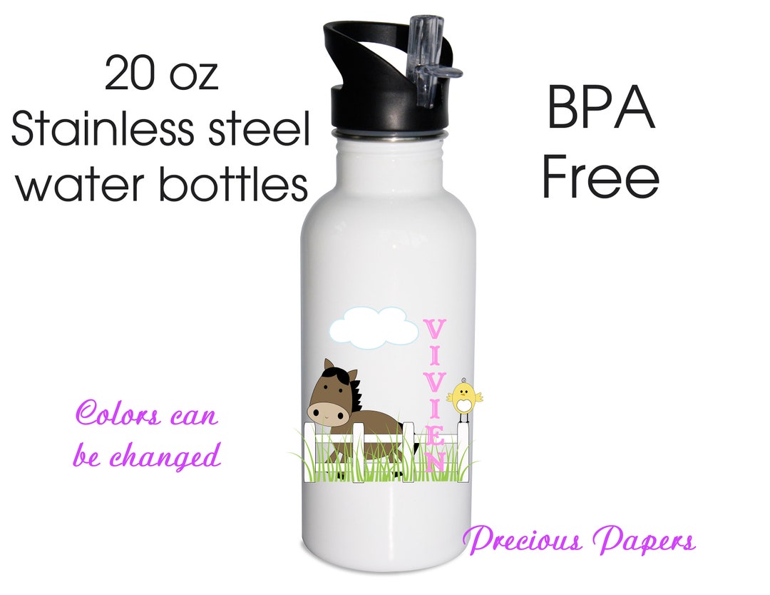 Personalized Horse Stainless Steel Water Bottle Horse Water Bottles