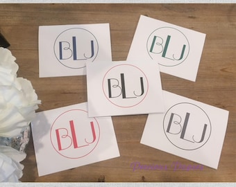 Personalized monogrammed notecards monogrammed note cards traditional monogram graduation gift teacher gift