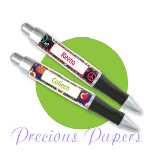 Personalized kids Pens Peace sign pens, owl print pens, butterfly pens or apple print Pens tween personalized Gifts kids personalized pens image 2