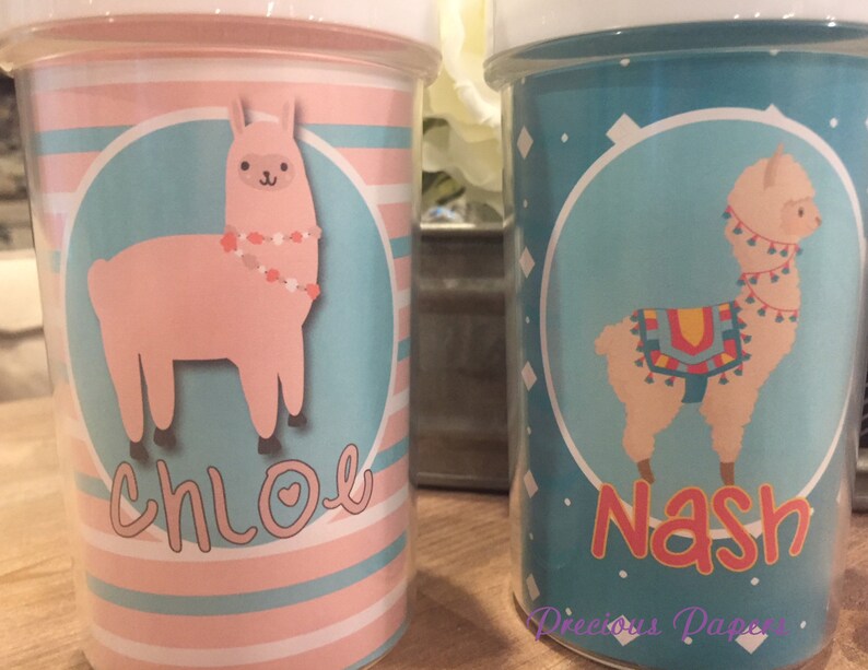 Personalized llama sippy cups alpaca sippy cup llama kids cup alpaca kids cup llama toddler cup alpaca toddler cup image 2