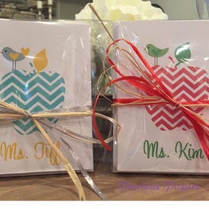 Personalized teacher note cards Chevron apple notecards several colors