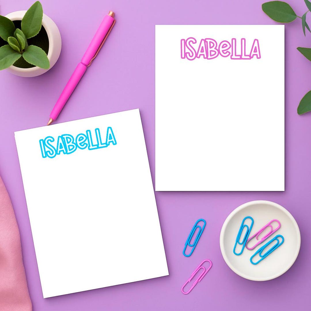 Personalized Name Notepad: Custom Letter Stationery - Etsy