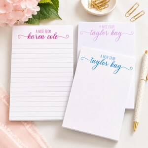 Personalized Notepad, Writing paper, Custom Name notepad, Fancy Script, Gift for Teacher appreciation, Women, Home Desk Writing Pad