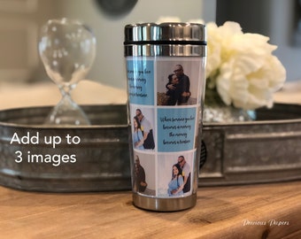 Personalized photo travel mug with lid - photo coffee cup, photo cups, photo gifts, photo coffee mug, mothers day gifts, fathers day gifts.