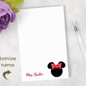 Personalized red Mouse note pads Personalized Mouse gift Personalized Mickey Mouse notepads image 3