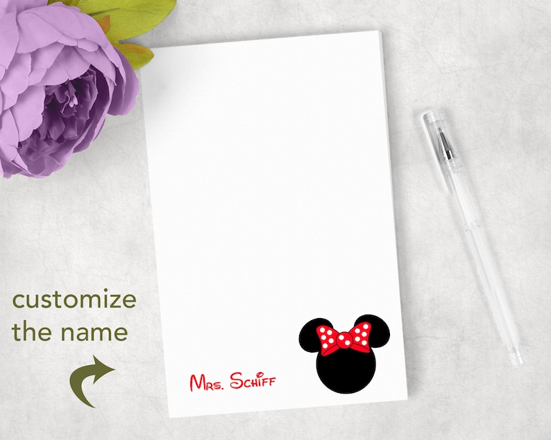 Personalized red Mouse note pads Personalized Mouse gift Personalized Mickey Mouse notepads image 3