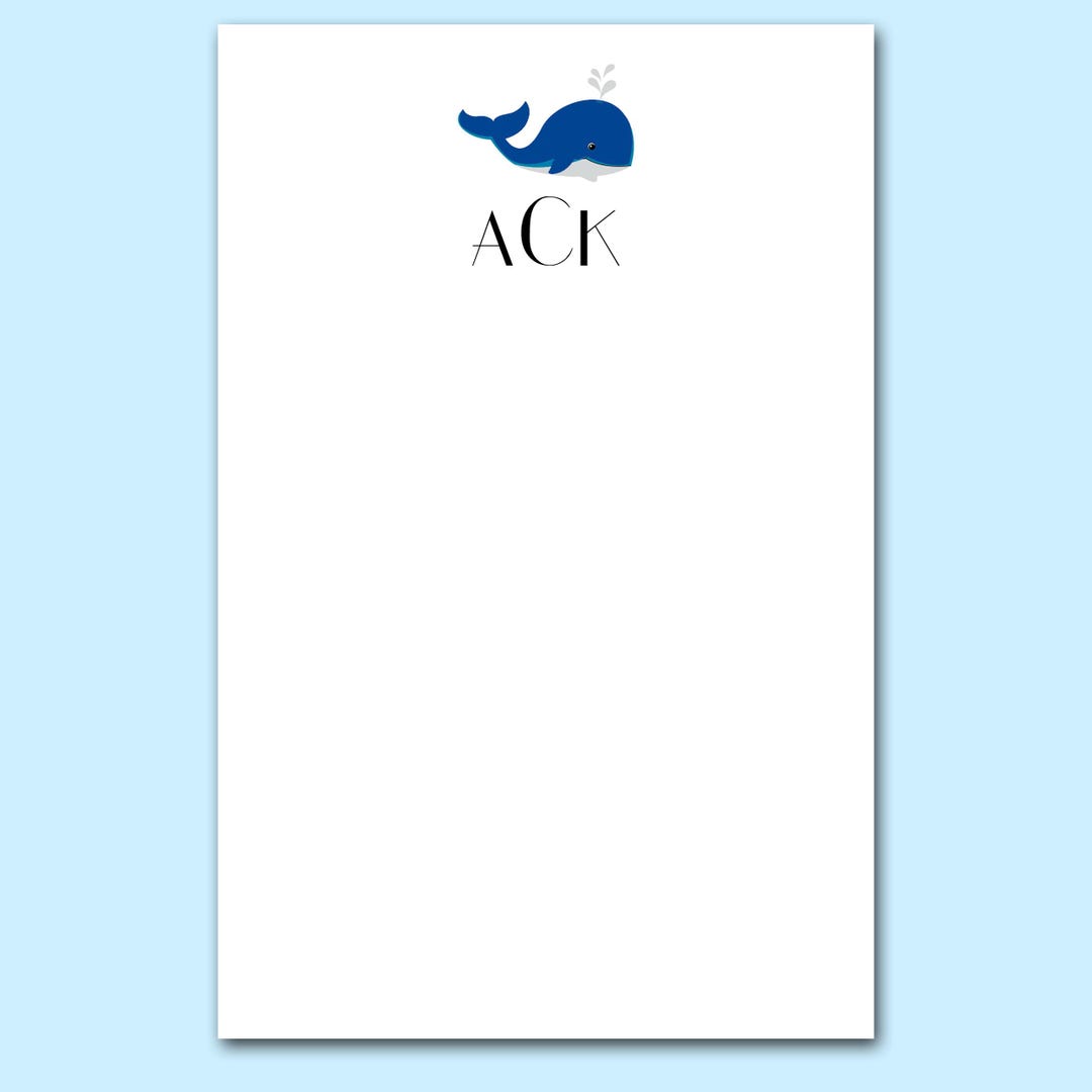 Whale Notepads, Ocean Theme Note Pads, Personalized Teacher Gift, Whale ...