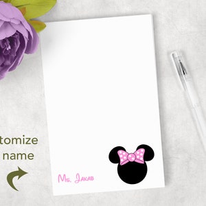 Personalized red Mouse note pads Personalized Mouse gift Personalized Mickey Mouse notepads image 2