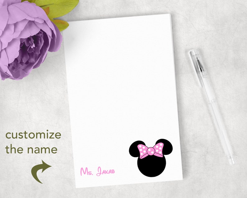 Personalized red Mouse note pads Personalized Mouse gift Personalized Mickey Mouse notepads image 2