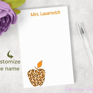 Custom Leopard print notepads, Teacher notepads, Personalized gift, Custom teacher leopard gift