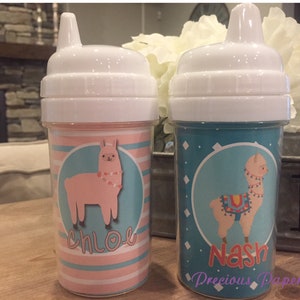 Personalized llama sippy cups alpaca sippy cup llama kids cup alpaca kids cup llama toddler cup alpaca toddler cup image 1