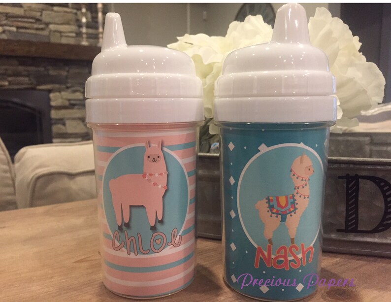 Personalized llama sippy cups alpaca sippy cup llama kids cup alpaca kids cup llama toddler cup alpaca toddler cup image 1