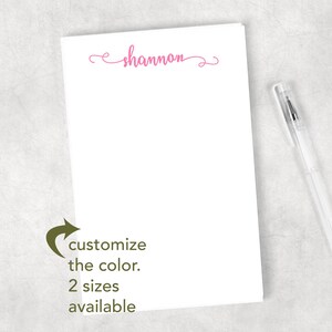 Personalized Fancy Name Notepad, Script Name, Custom Handwriting Notepad, Ladies Women Stationery