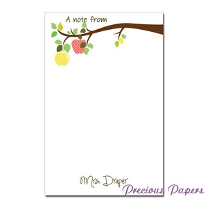 Personalized teacher apple branch notepad apple note pad image 2