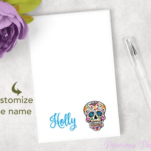 Personalized sugar skull notepads candy skull note pad skull notepad