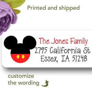 Personalized Mouse return address labels Custom Mouse stickers Red and Black