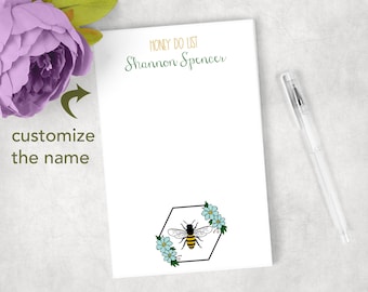 Bumble Bee Personalized Notepads teacher gift Bee Classroom 50 sheets