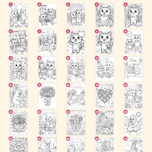 May include: A collection of 30 black and white coloring pages featuring various animals including cats, bears, elephants, owls, and penguins. The text "Everything you get: 30 pages" and "+ cover &middot; "This book belongs to" page &middot; closing page" is visible.