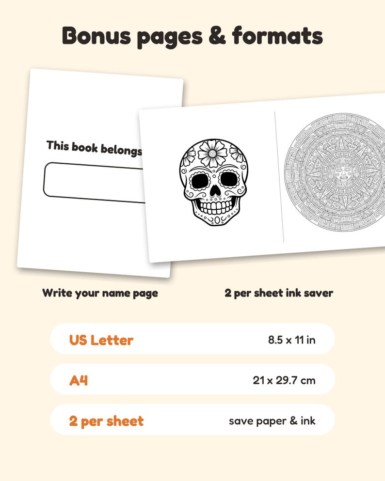 91 Coloring Pages Mega Bundle for Kids, Mexican Traditions Coloring Book, Day of the Dead and More, Printable PDF, Instant Download image 9