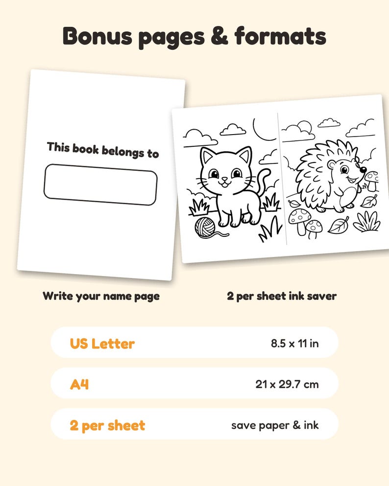 30 Bold and Easy Animal Coloring Pages for Toddlers, Simple Coloring Book, Preschool Printable, Big Thick Lines, Instant Download image 9