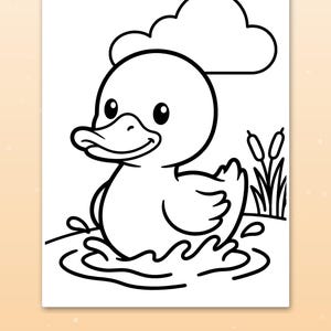30 Bold and Easy Animal Coloring Pages for Toddlers, Simple Coloring Book, Preschool Printable, Big Thick Lines, Instant Download image 5