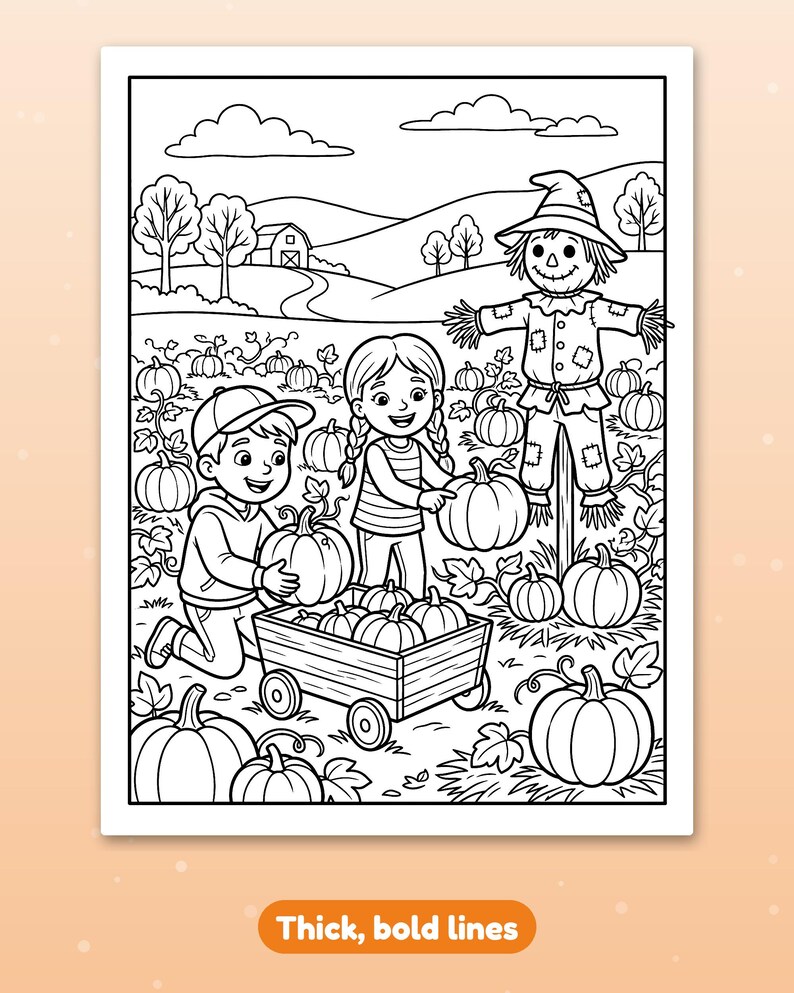 30 pagine da colorare di Halloween per bambini, libro da colorare di Halloween, zucca, fantasma, strega, pipistrello carino, PDF stampabile, download immediato immagine 5