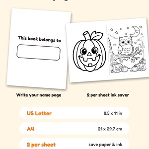 30 pagine da colorare di Halloween per bambini, libro da colorare di Halloween, zucca, fantasma, strega, pipistrello carino, PDF stampabile, download immediato immagine 9