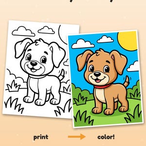 30 Bold and Easy Animal Coloring Pages for Toddlers, Simple Coloring Book, Preschool Printable, Big Thick Lines, Instant Download image 2