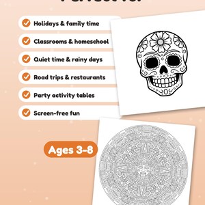 91 Coloring Pages Mega Bundle for Kids, Mexican Traditions Coloring Book, Day of the Dead and More, Printable PDF, Instant Download image 8