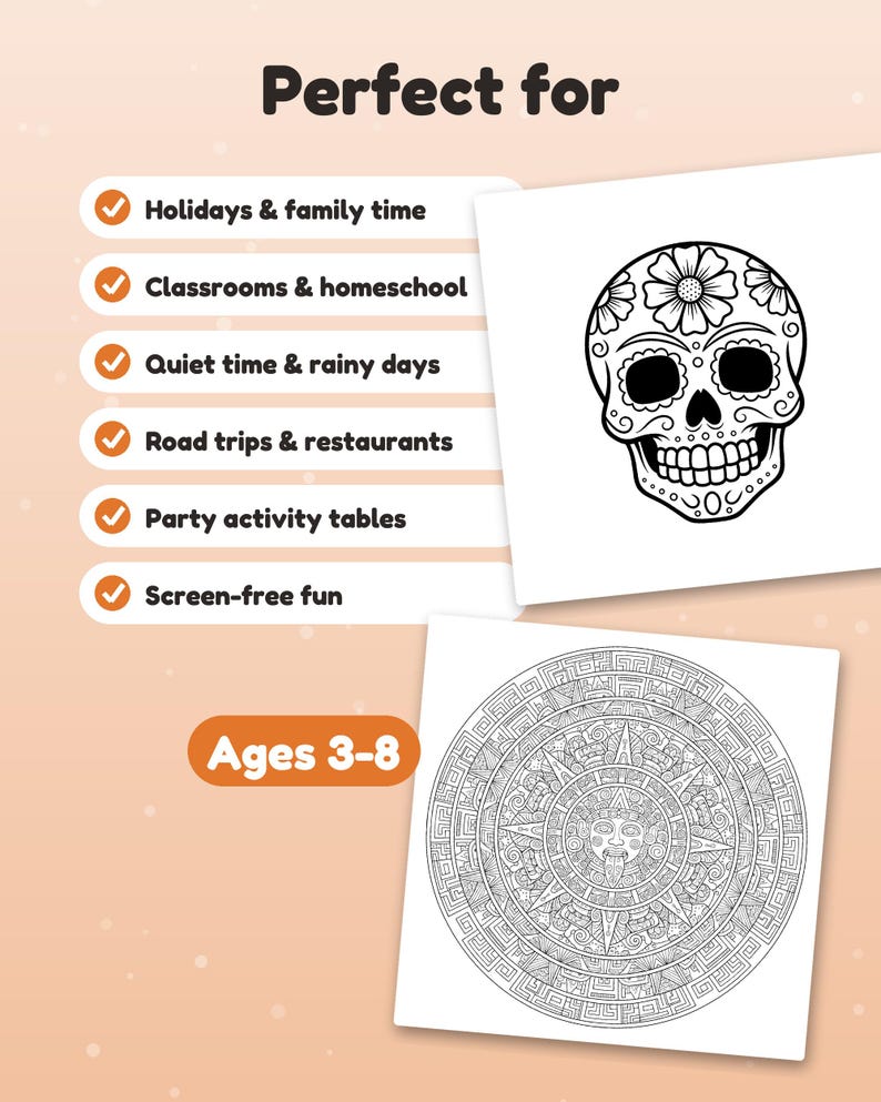 91 Coloring Pages Mega Bundle for Kids, Mexican Traditions Coloring Book, Day of the Dead and More, Printable PDF, Instant Download image 8