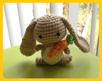 Crochet Pattern - Amigurumi Bunny Rabbit with carrot -  PATTERN ONLY