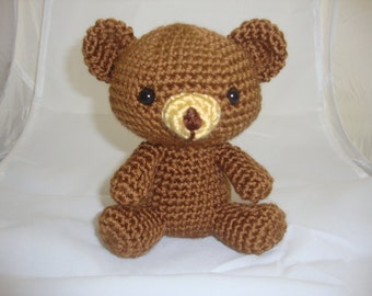 Crochet Pattern - Amigurumi Brown Bear Doll Approx. 5.5 inch tall -  PATTERN ONLY