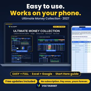 Budget Spreadsheet Template Bundle | Ultimate Easy Paycheck Budget, Debt Snowball, Sinking Funds & Side Hustle | Google Sheets and Excel imagen 3