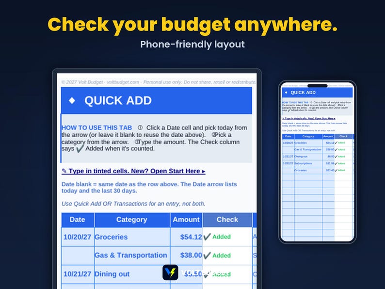 Easy Budget Spreadsheet for Beginners | Paycheck and Biweekly Budget Planner, Auto Charts | Sheets and Excel, Ready now for 2026 & 2027 image 8