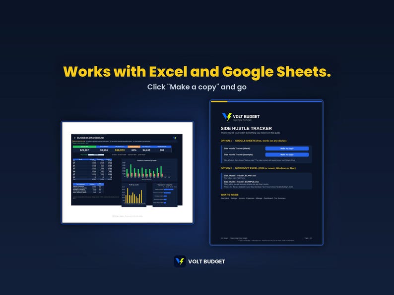 Side Hustle Tracker | Income Tracker for Beginners, Self Employed Expense and Mileage Log, Tax Set Aside | Sheets and Excel image 7