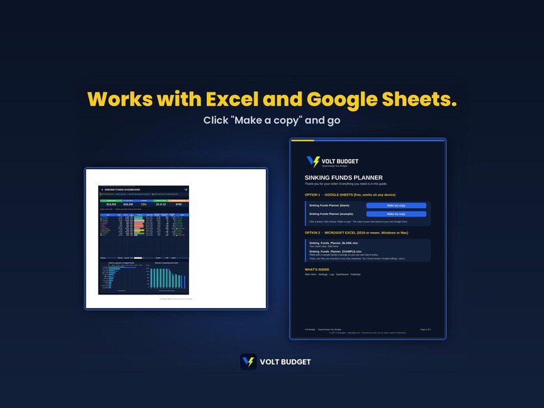 Sinking Funds Tracker | Savings Goals Planner for Beginners, Paycheck Savings, Auto Charts | Sheets & Excel, 2026-2027 image 8