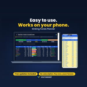 Sinking Funds Tracker | Savings Goals Planner for Beginners, Paycheck Savings, Auto Charts | Sheets & Excel, 2026-2027 image 3