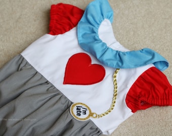 White Rabbit Romper - White Rabbit Costume - Alice in Wonderland - Queen of Hearts - White Rabbit - Alice in Wonderland Costume