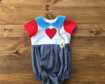White Rabbit Romper - White Rabbit Costume - Alice in Wonderland - Queen of Hearts - White Rabbit - Alice in Wonderland Costume