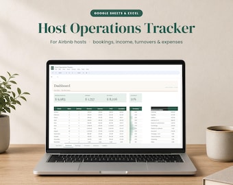 Rental Income Tracker for Airbnb Hosts, Short Term Rental Spreadsheet, Booking & Cleaning Schedule, Expense Tracker, Google Sheets
