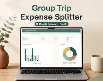 Group Trip Expense Splitter Spreadsheet, Travel Budget Planner, Split Costs With Friends, Google Sheets & Excel, Vacation Tracker