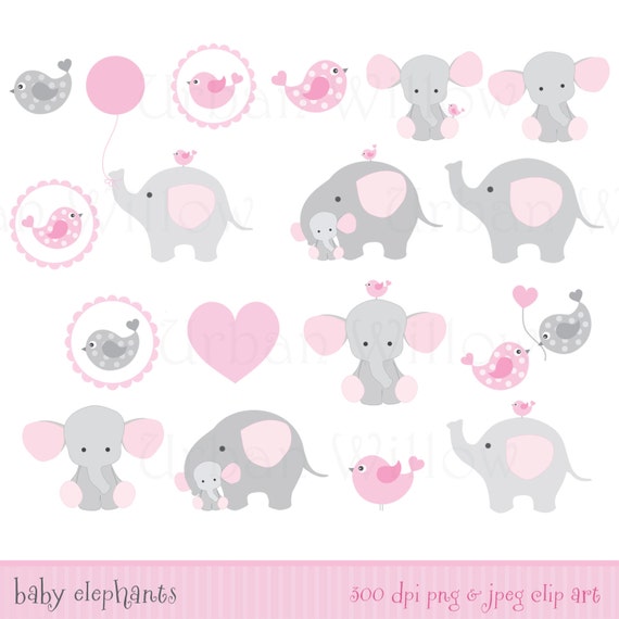 Elefantes Bebe Lindo Elefante De Imagenes Predisenadas Uso Etsy