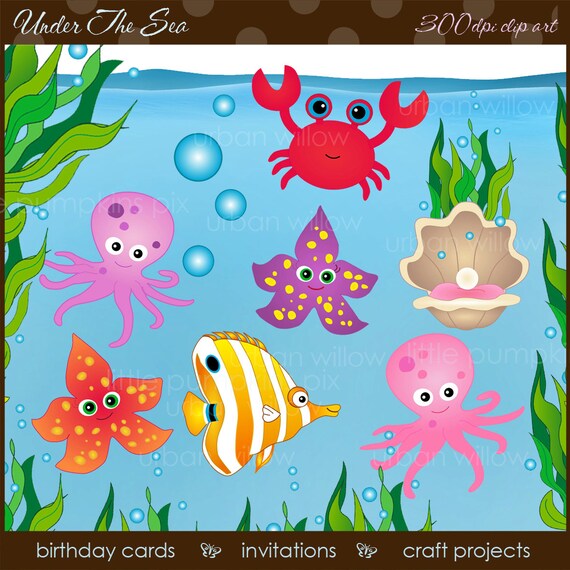 Clipart Fish Clip Art Sea Creatures Commercial Use Ok Etsy